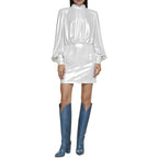 BLANCA VITA White Polyester Casual Dress