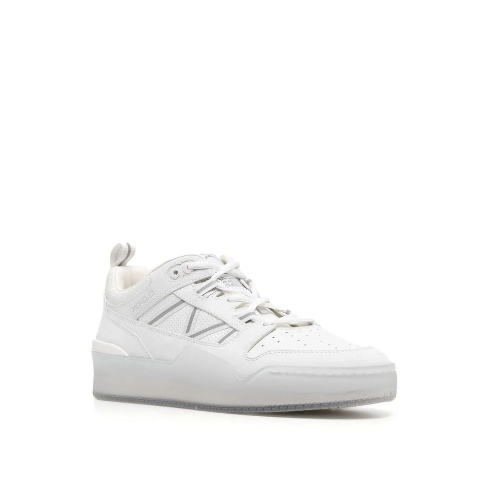 Moncler White Calfskin Athletic Sneakers