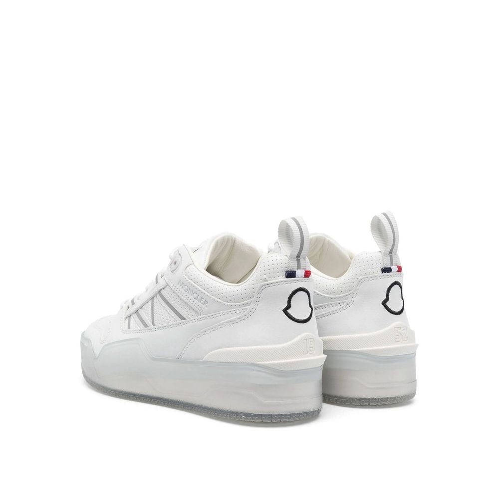 Moncler White Calfskin Athletic Sneakers