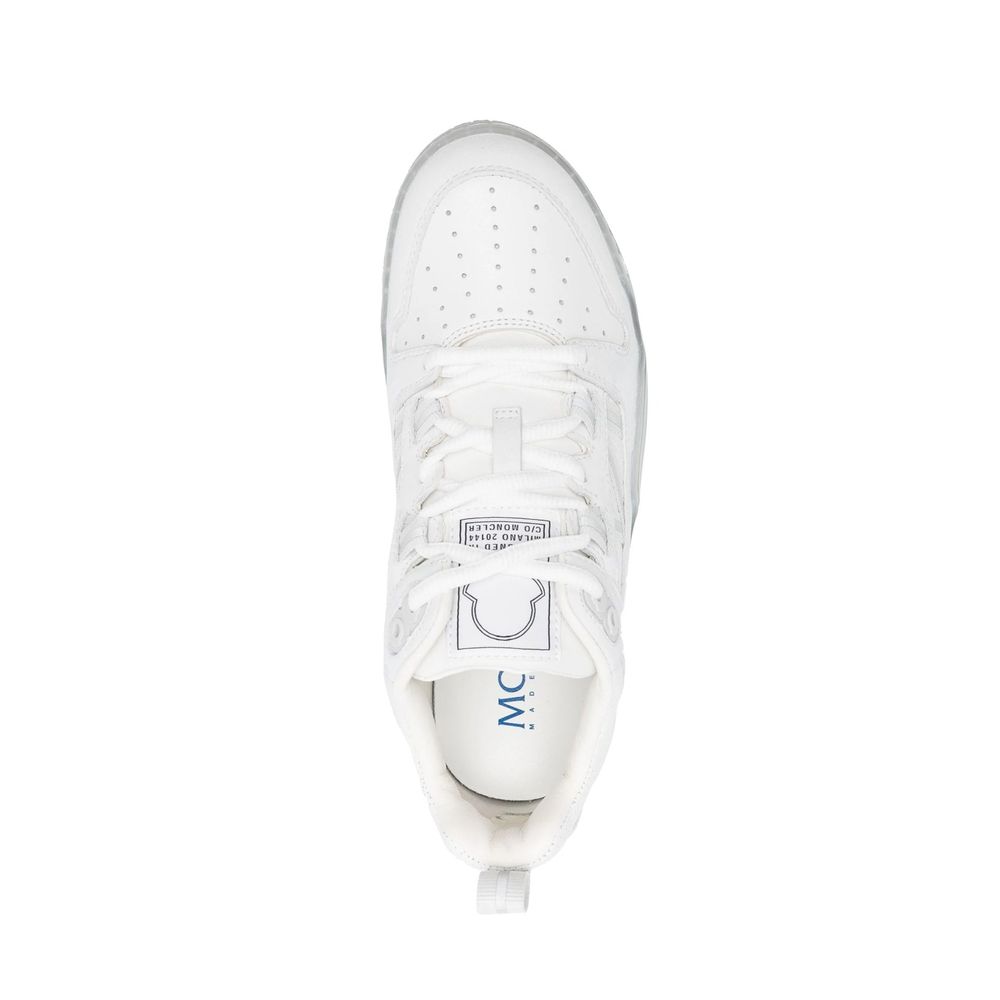 Moncler White Calfskin Athletic Sneakers