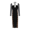 Self-Portrait Black Polyester Cocktail Dress