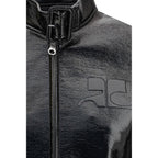 Courrèges Black Cotton Full-Length Jacket