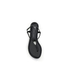 Giuseppe Zanotti Black Calf Leather Bos Taurus Flat Sandals