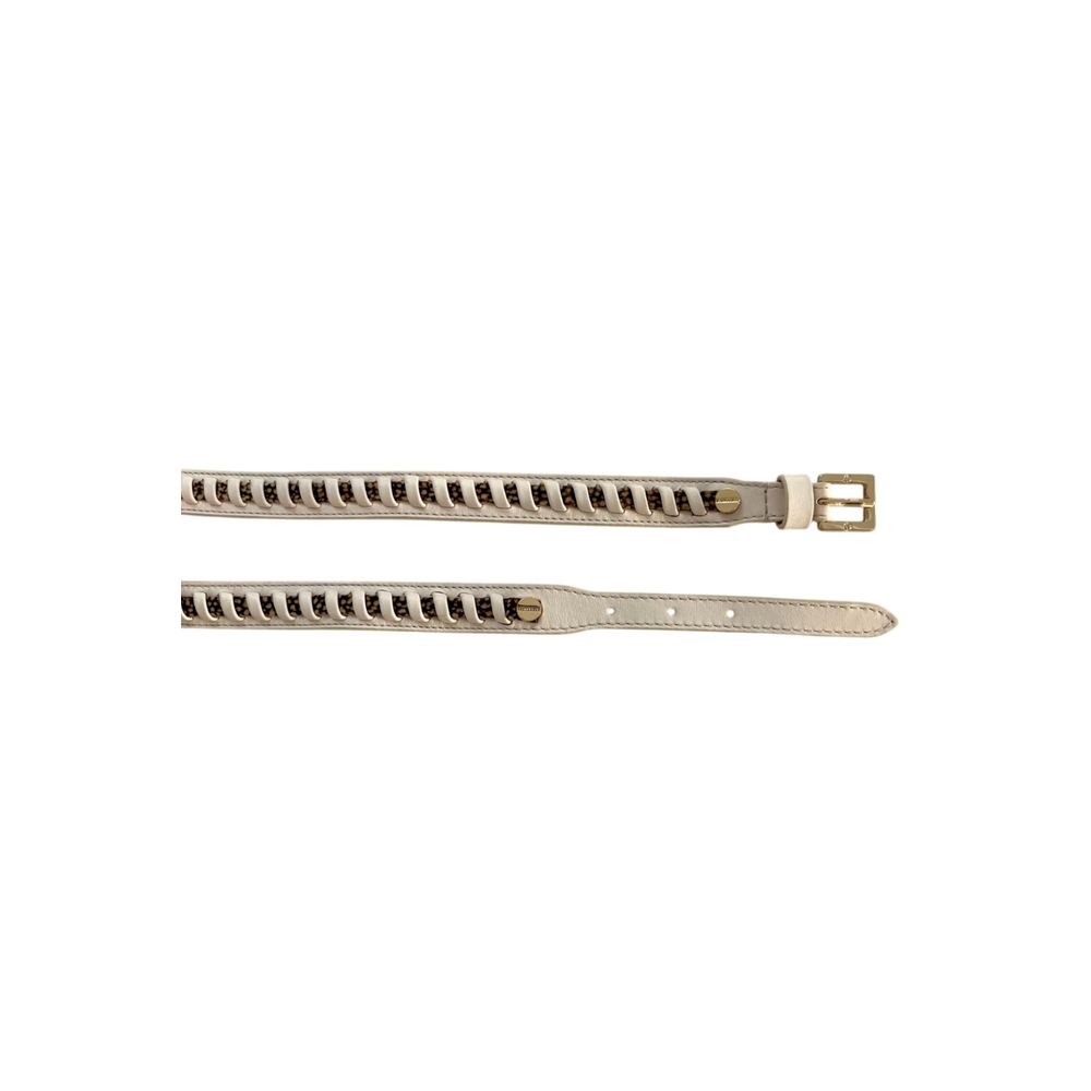 Borbonese White Leather Women's Belt