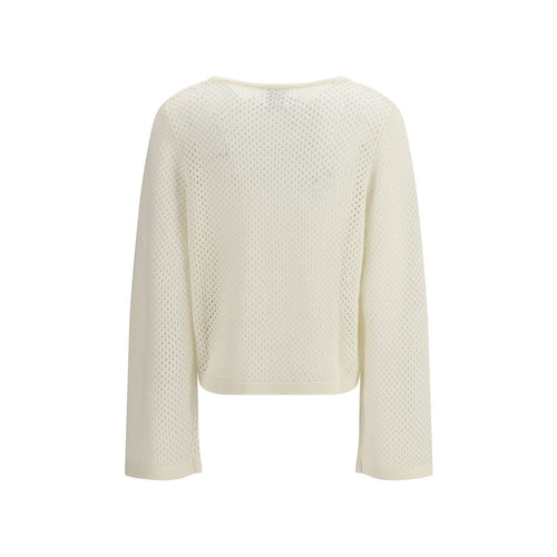 Allude White Wool Sweatshirt