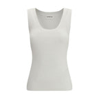 P.A.R.O.S.H. Beige Cotton Sleeveles T-Shirt