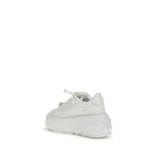 Casadei White Calf Leather Bos Taurus Platform Sneakers