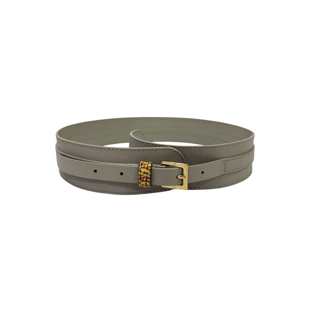 Borbonese Grey Genuine Leather Women's Belt