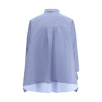 Sacai Blue Cotton Pattern Shirt