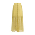 Kristina Ti Bicolor Silk Long Skirt