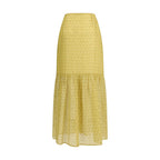 Kristina Ti Bicolor Silk Long Skirt
