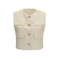 P.A.R.O.S.H. Beige Wool Sleeveless Jacket