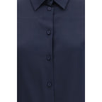 Max Mara Pure Blue Silk Shirt