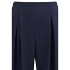 Max Mara Pure Blue Silk Casual Pants
