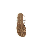 Herbert Levine Brown Calf Leather Bos Taurus Flat Sandals