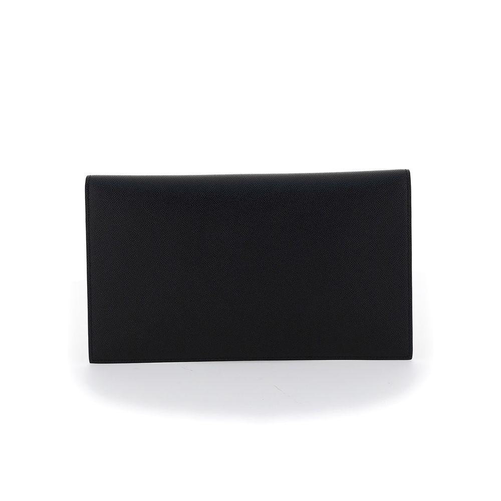Saint Laurent Black Calf Leather Bos Taurus Clutch Bag