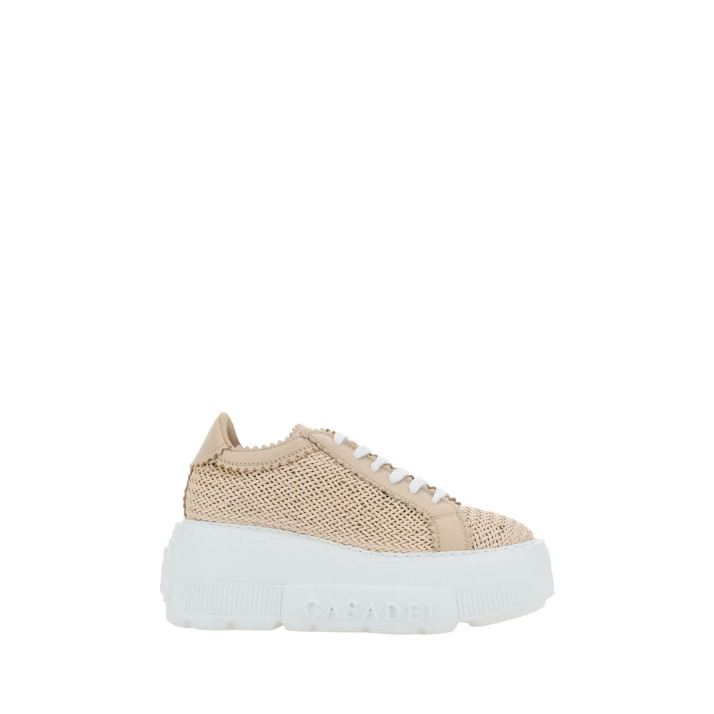 Casadei Beige Other Fibres Platform Sneakers