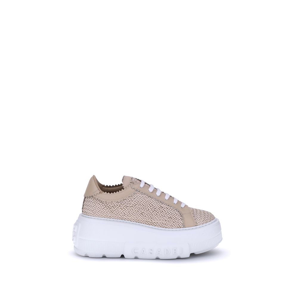 Casadei Beige Other Fibres Platform Sneakers