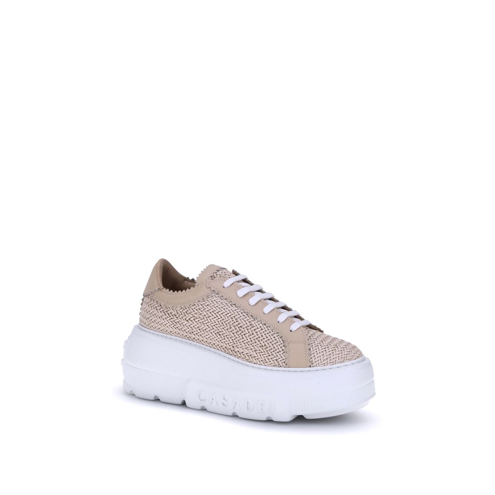 Casadei Beige Other Fibres Platform Sneakers
