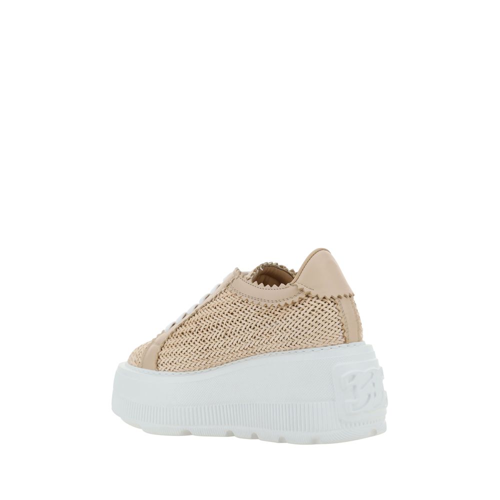Casadei Beige Other Fibres Platform Sneakers