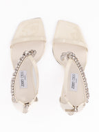 Jimmy Choo White Patent Leather Verity 100 Sandals