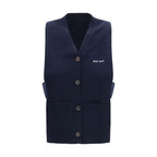 Miu Miu Blue Cashmere Sleeveles Sweater