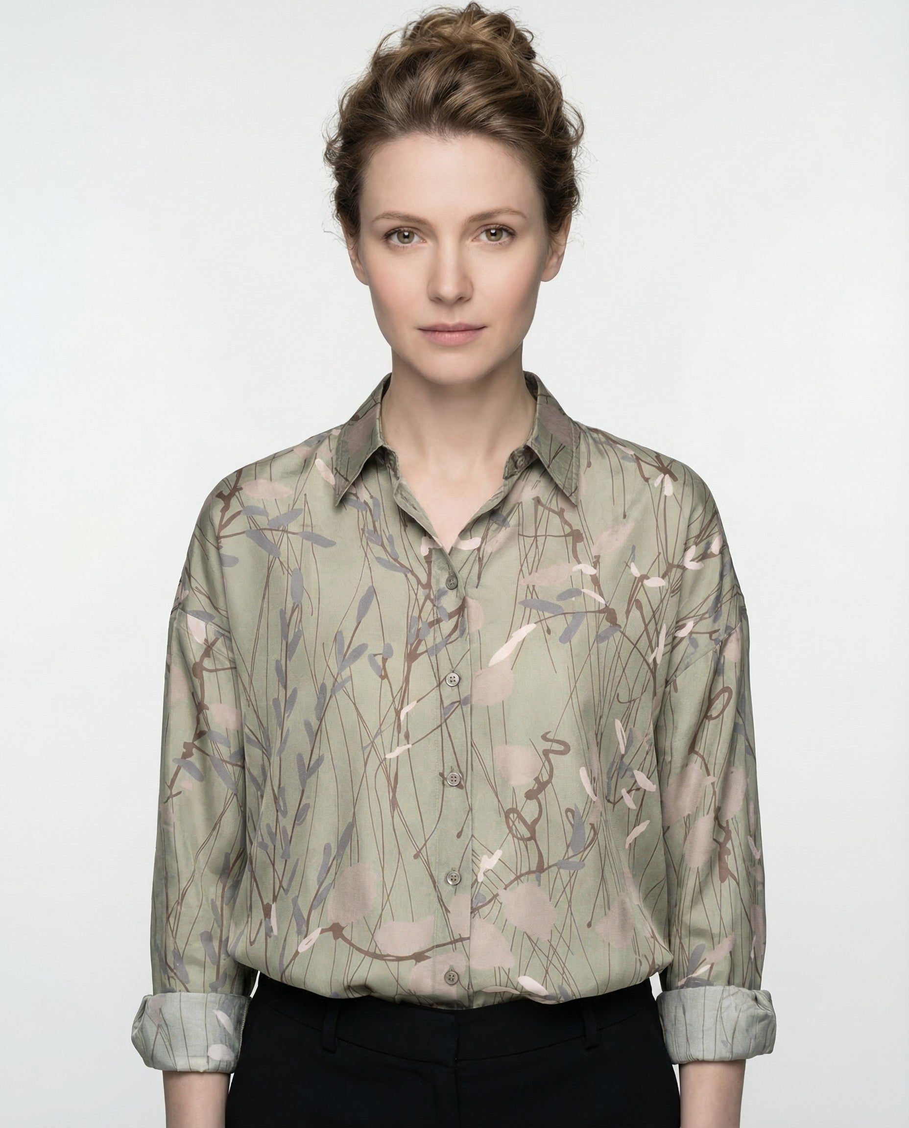 Brunello Cucinelli Bicolor Silk Pattern Shirt