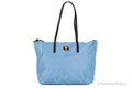 Versace Portuna Medusa Medium Cornflower Blue Nylon Leather Tote Bag Purse