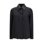 Max Mara Black Polyester Pattern Shirt