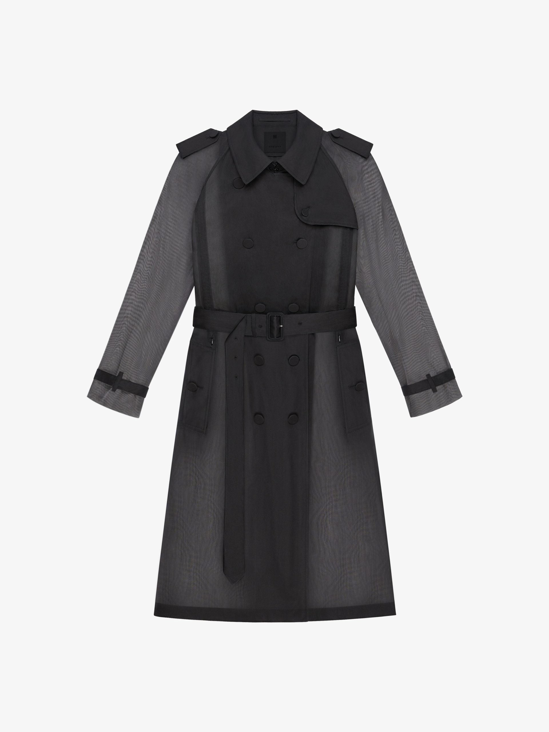 Givenchy Black Fibres Trench Coat