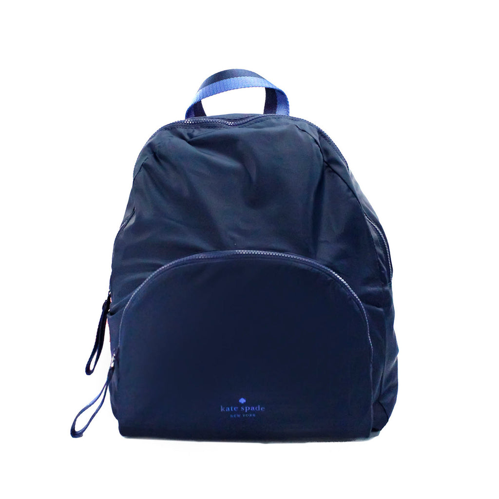 Kate Spade Arya Medium Nylon Nightcap Blue Packable Backpack BookBag Bag