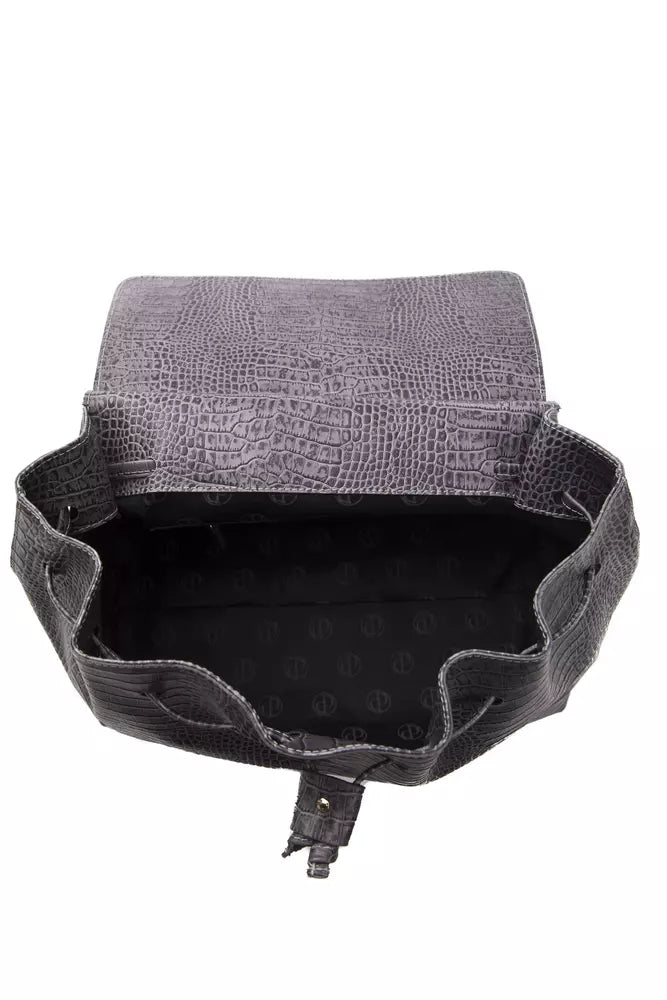 Pompei Donatella Gray Leather Women Shoulder Bag
