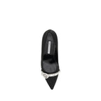 Manolo Blahnik Black Asapump Satin Pumps