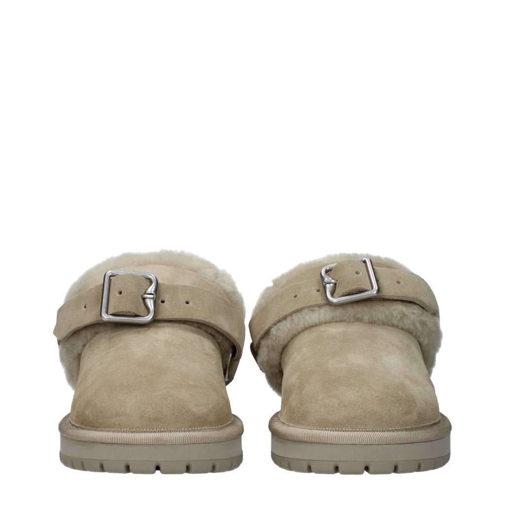 Burberry Green Leather Slippers