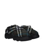 Burberry Green Fabric Slip-On Loafers