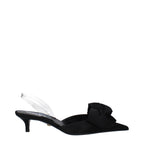 Versace Black Satin Flat Sandals