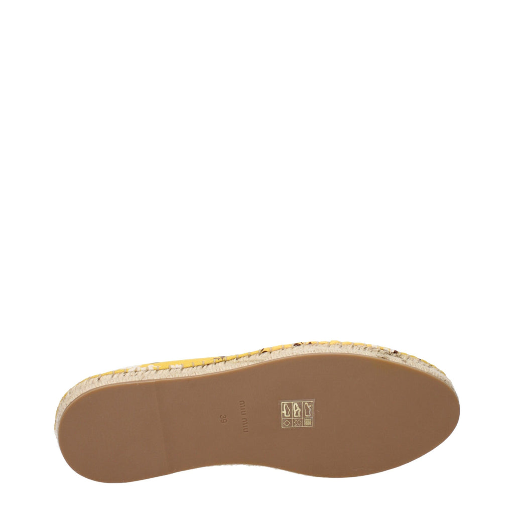 Miu Miu Yellow Fabric Espadrilles