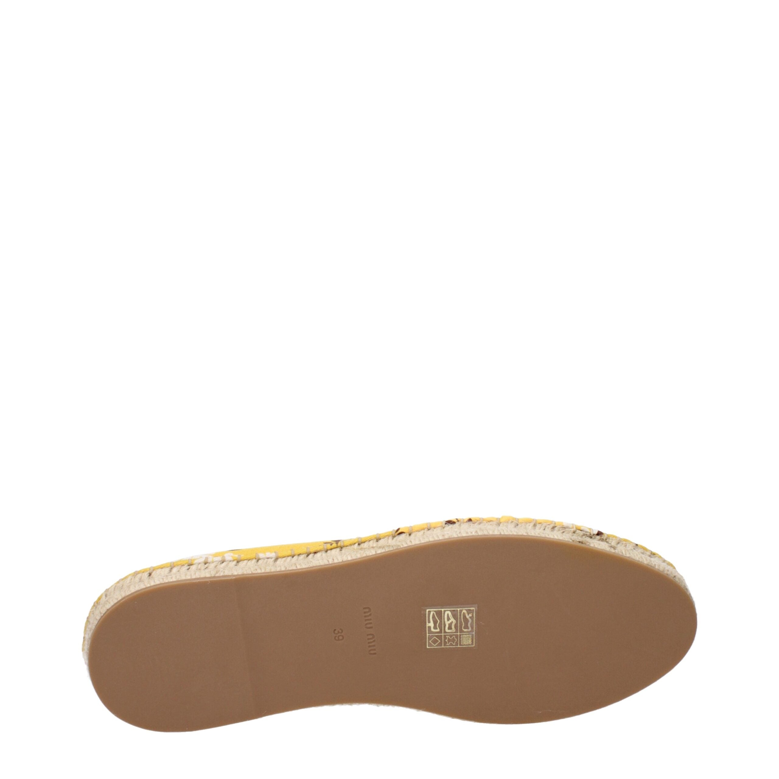 Miu Miu Yellow Fabric Espadrilles