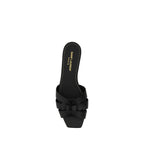 Saint Laurent Black Calf Leather Bos Taurus Strap-On Sandals