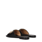 Off-White Black Leather Slippers