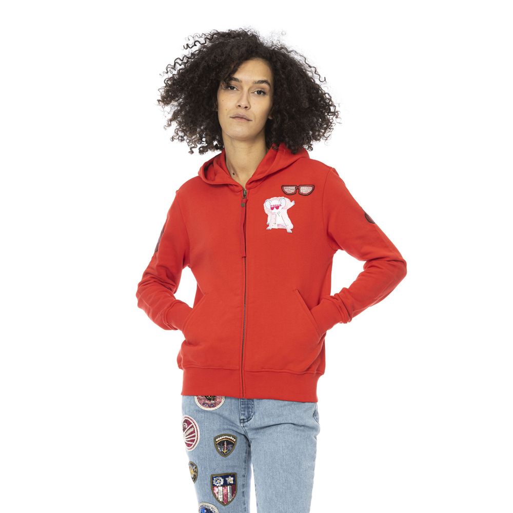 Mr&Mrs Italy Red Cotton Women Sweatshirt Top